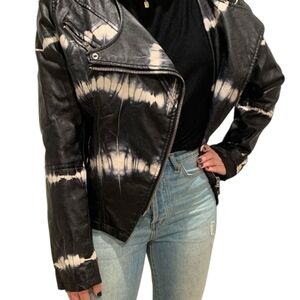 Blank NYC Black and White Leather Jacket